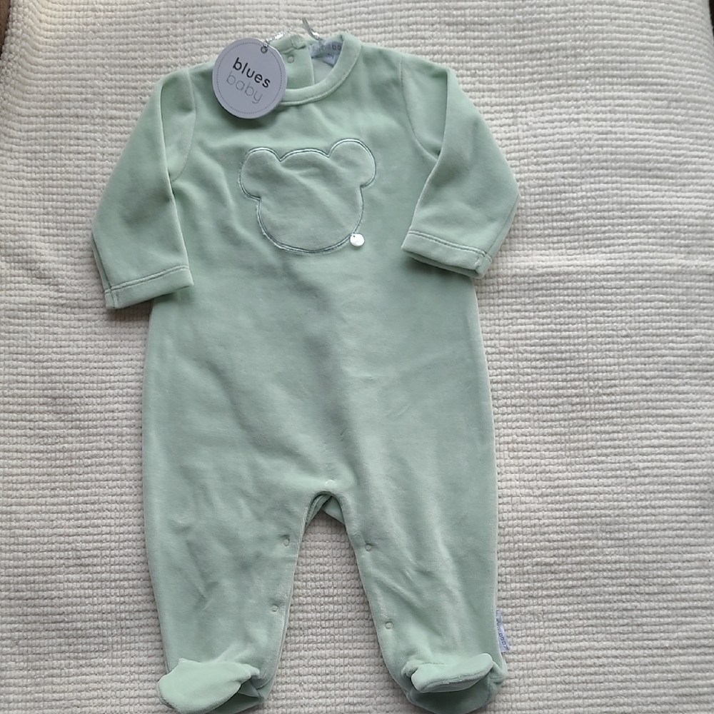 blues baby Green Velvet One Piece NWT 3M